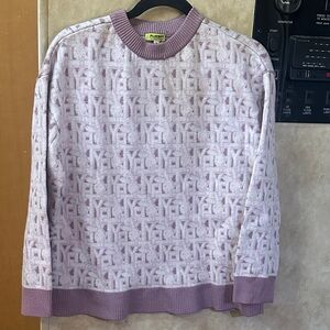 PLAYBOY Textured Pink Crewneck Sweater